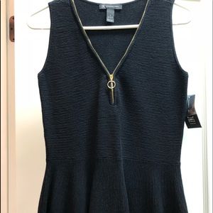 NWT INC black ribbed sleeveless sweater size S